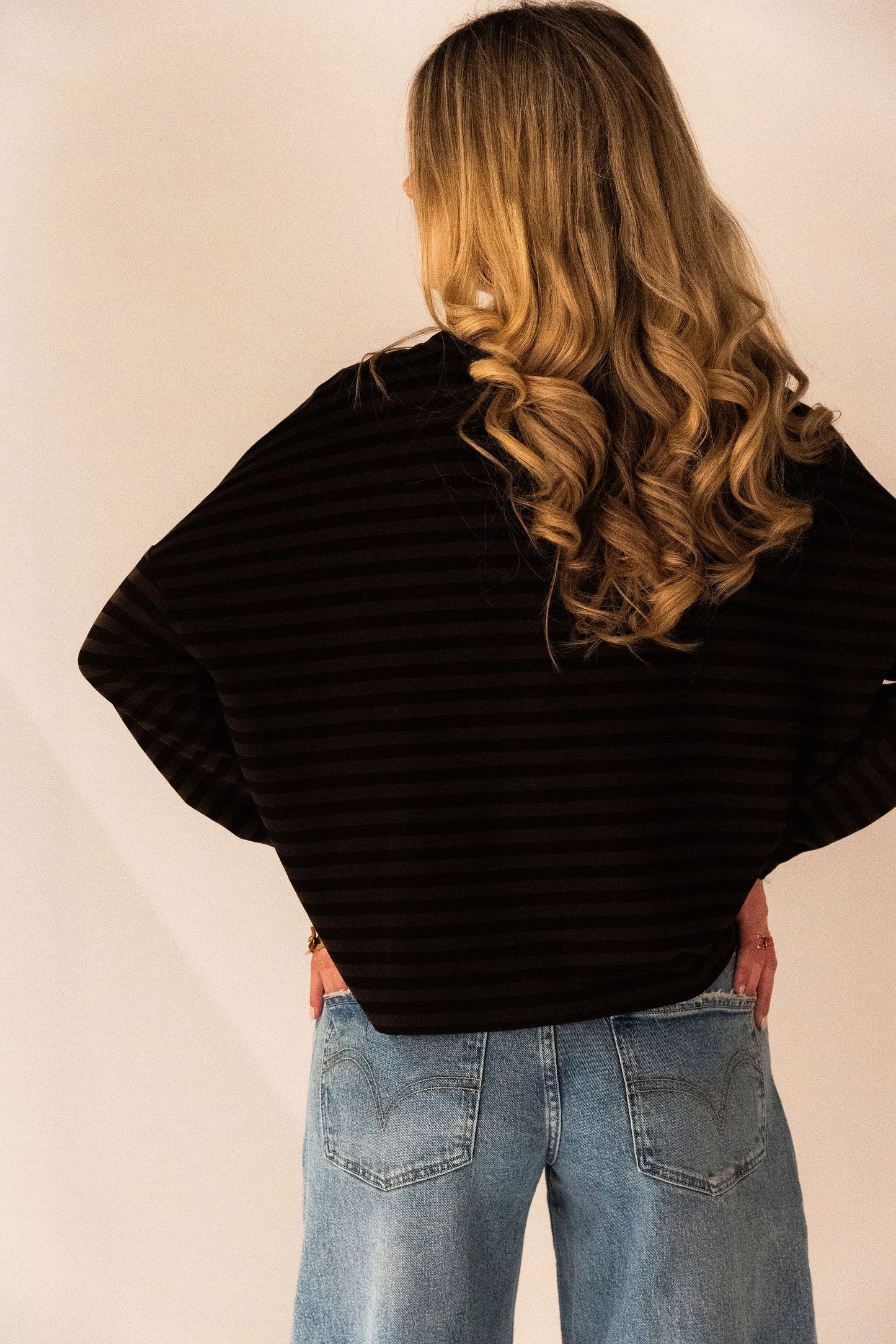 Noor Top - Zwart/Bruin