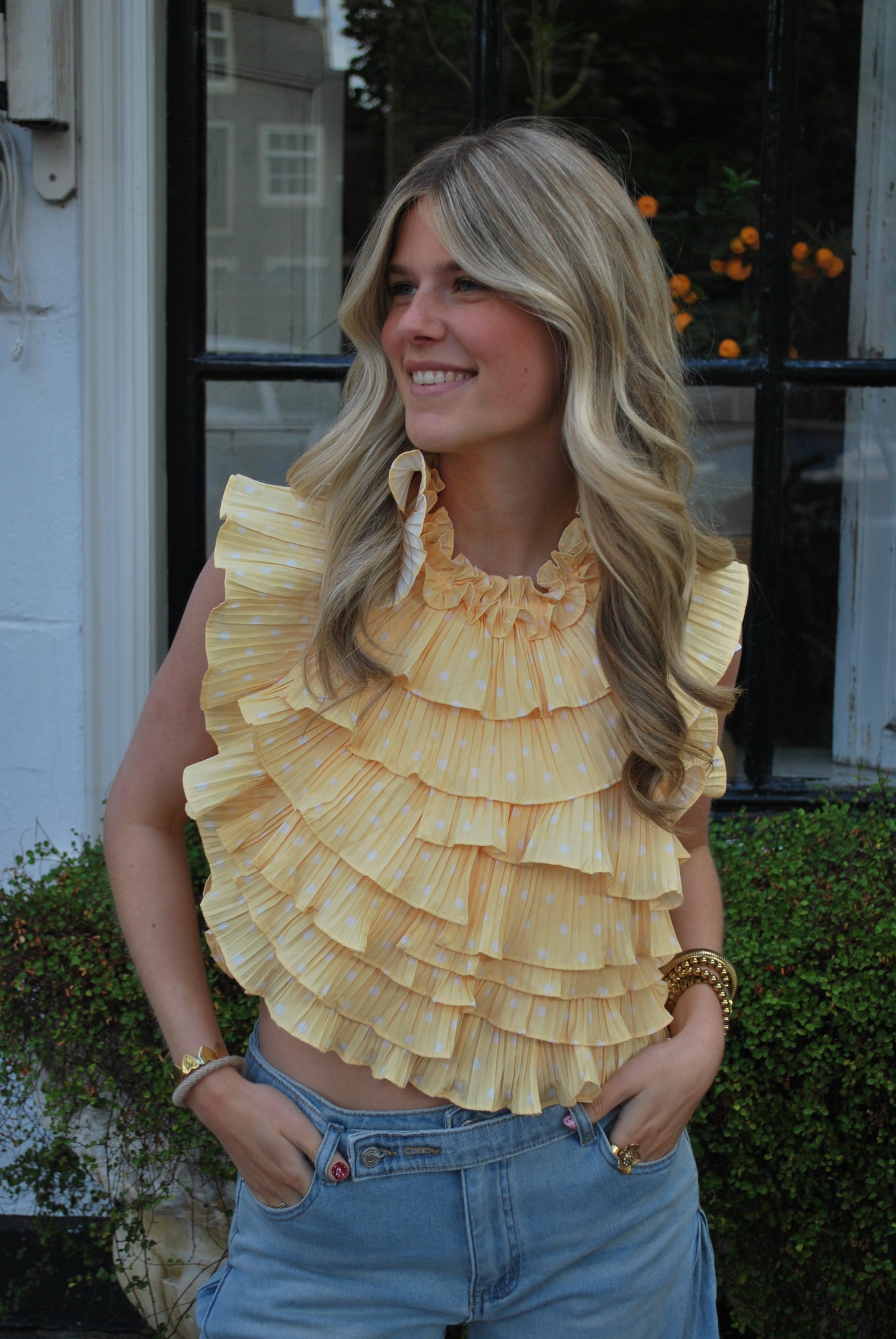 Liva Top - Geel Stip