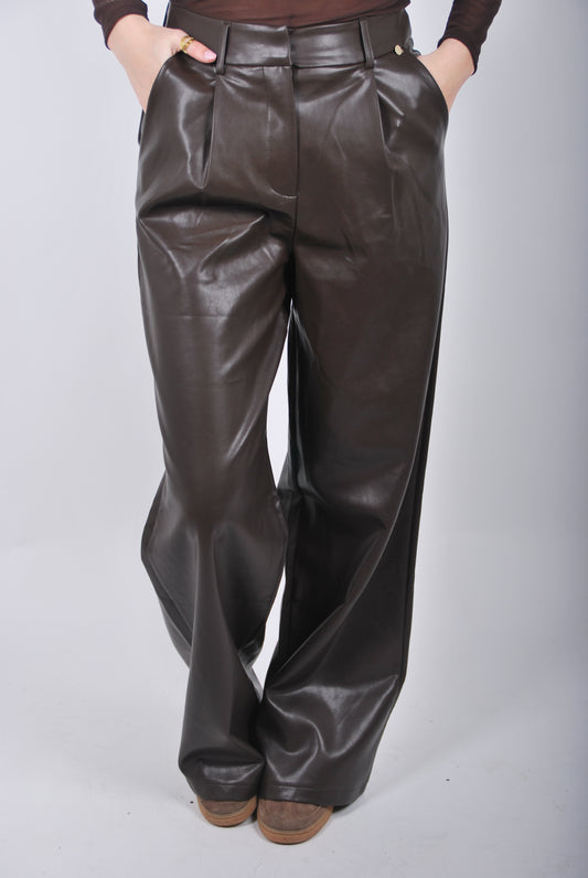 Gris Pantalon - PU Leer