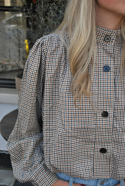 Anna Geruit kort jasje  – bruin/beige