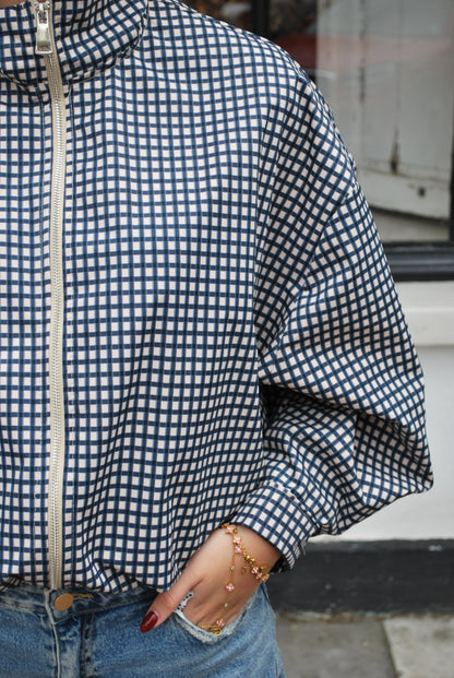 Lynn Geruite Jas - Donkerblauw