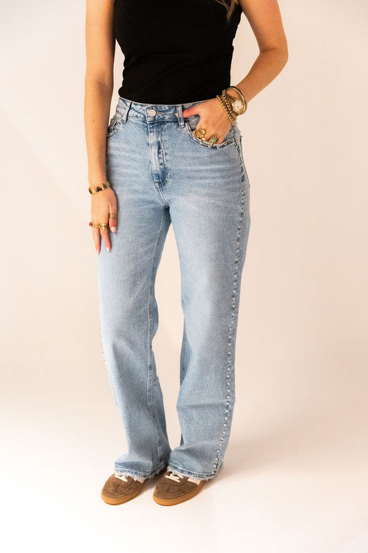 Emma Wide Leg Jeans - Blauw