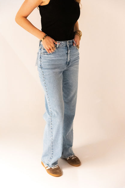 Emma Wide Leg Jeans - Blauw