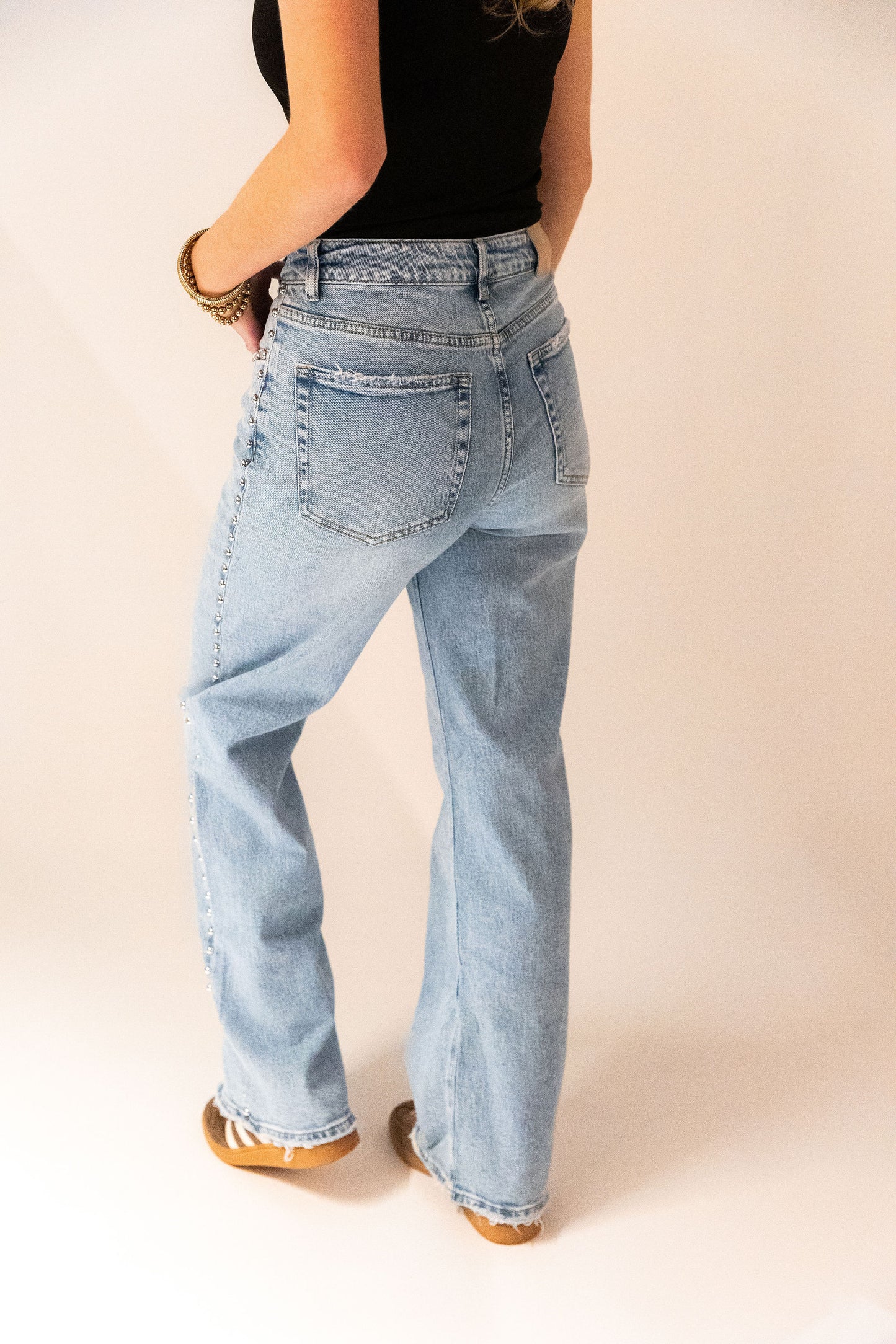 Emma Wide Leg Jeans - Blauw