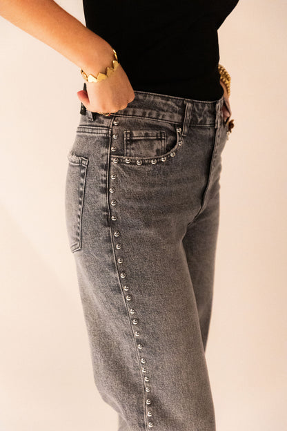 Emma Wide Leg Jeans - Grijs